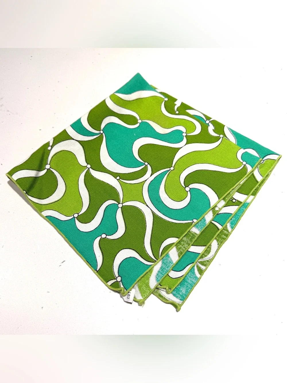 Vintage VERA Napkin (1) - Psychedelic Green Swirl